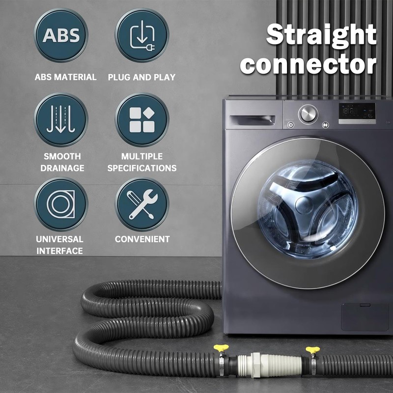 QruiLanTu Universal Drain Pipe Connector,Washing Machine Drain Hose Extension Fitting,with