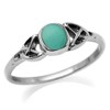 Silvershake Petite Created Green Turquoise Inlay 925 Sterling Silver Celtic