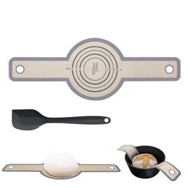 Heavy Duty Silicone Bread Sling Round - Perfect for Dutch Oven Baking | Uniform Cooking up to 500 degrees | Professional, Durable | BPA Free & Non-Stick Bread Mat (Single Pack + Spatula)