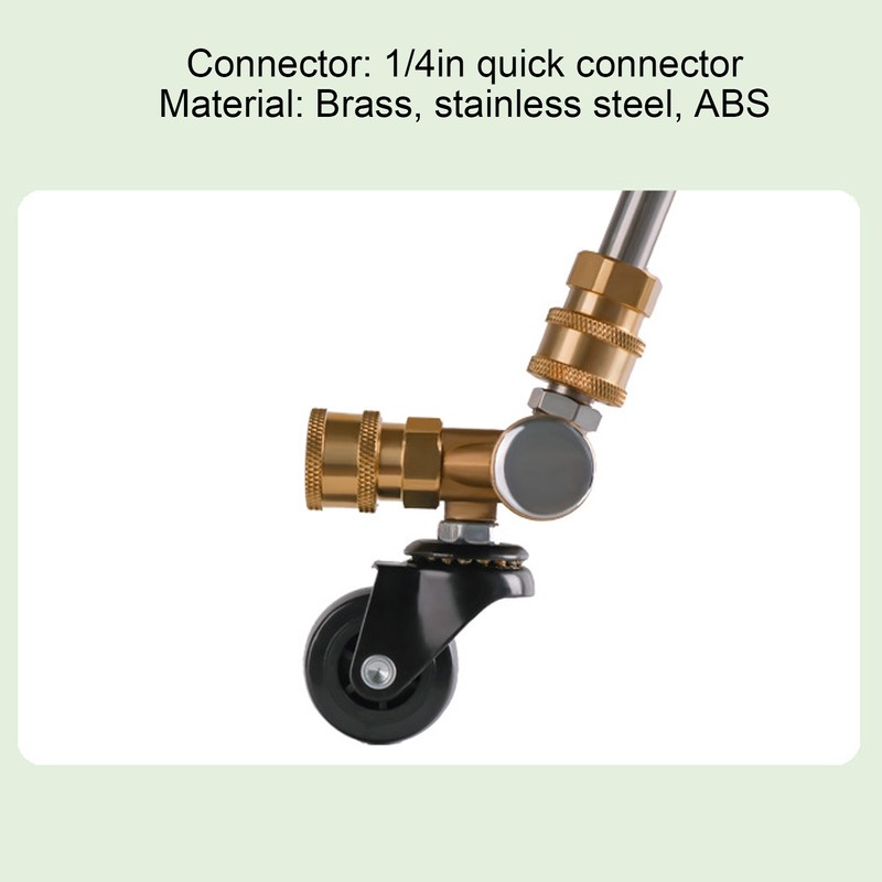 Undercarriage Cleaner Swivel Wheel with 1/4in Quick Connector Brass Pressure
