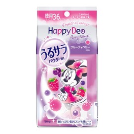 MANDOM Happy Deo Body Sheet, Urusara Women's Sweat Wiping Sheet, Fruity Berry Scent, 36 Sheets (x1)