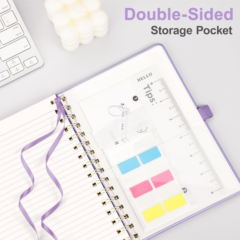 EMSHOI Notebook A5, Hardcover Spiral Notebook, Notepad with 100 gsm