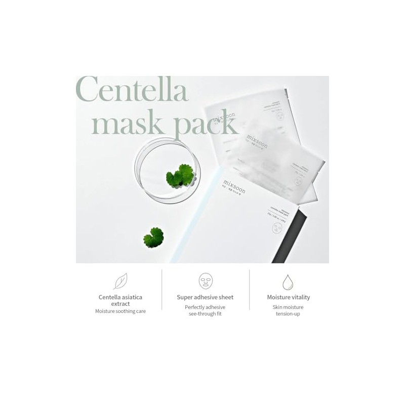 mixsoon Centella Mask Pack Face Moisturizer Soothing Calming Sheets Korean