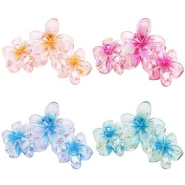 Hawaiian Flower Hair Clips Large Matte Hair Claw for Women Non-Slip Strong Hold Clips for Thick Hair, Hair Accessories