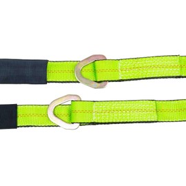 Mytee Products V-Bridle Strap 2" x 6' w/Snap Hooks w/Cordura Sleeve and Axle Straps, D Ring Middle, for Car Hauler, Rollback, Flat Bed, Tow Truck, Wreck & Recovery