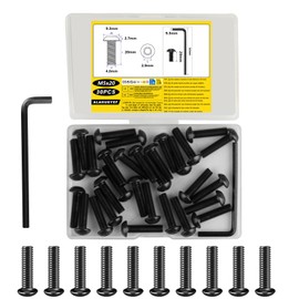 M5 Screws Set, M5 x 20 mm Hexagon Socket Screws Set, Black Round Head Screws Allen Screws, Pan Head Screws, Machine Screws, Thread Screws Sets + M3 Key