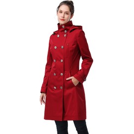 BGSD Women Amari Waterproof Hooded Trench Coat Red Small