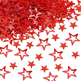 ONLYKXY 500Pcs Star Table Confetti Decor Glitter Confetti Table Confetti Star Decoration for Birthday Wedding Foil Theme Christmas Thanks Giving Party Valentine's Day Scatter Bless Confetti (Red)