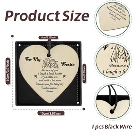 Bestie Gifts Sister Gifts Sister Valentines Gifts Bestie Birthday Gifts Sister Birthday Gifts Best Friend Wooden Heart Plaque Friendship Gifts For Women Big Sister Gifts For Sister Gifts From Sister