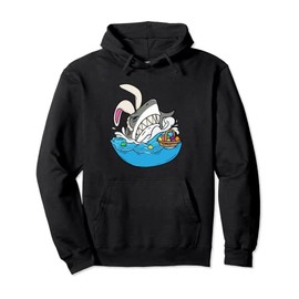 Shark Bunny Ears Easter Egg Hunting Ocean Animals Wildlife Pullover Hoodie