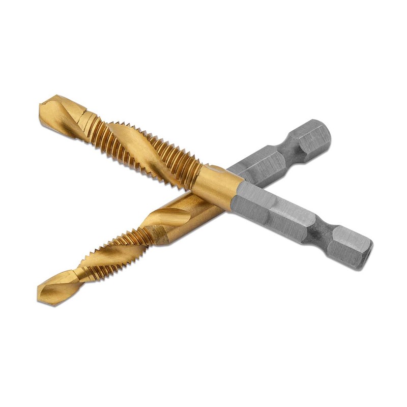 Gunpla 6pcs Tap Drill Bits Set, Durable Titanium Coated HSS