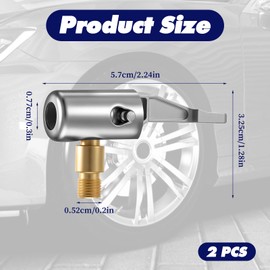 Bewudy 2 Stück 8mm Autoventil Adapter, Tragbarer Auto Luftpumpen Clip Reifen Air Chucks Autoluftpumpen Gewindedüsen Adapter Autoventil Hebelstecker Ventil Luftpumpe Clip Fahrrad Ventil-Adapter