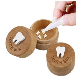 Tooth Fairy Box,3D Wooden Toot h Box Cute Tooth Keepsake Box Tooth Storage Box for Kids Boys and Girls, Lost Teeth Tooth Holder Box for Toddlers Birthday Baby Shower
