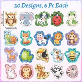 120 Pcs Breath Calm Anxiety Sensory Stickers, Anxiety Relief Items, Reusable Anxiety Sensory Strips for School Office Classroom Desk Adults Teens Tension Supplies Christmas Gifts (Animal)