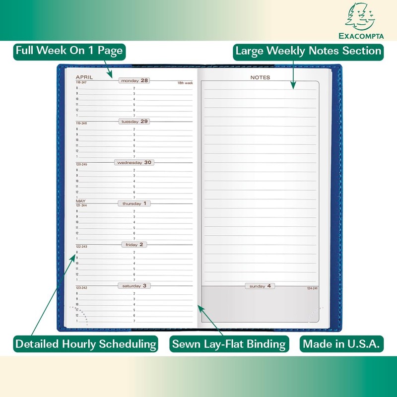 Exacompta 2026 Refill For "Space 17" Calendar Year Weekly/Monthly Planner
