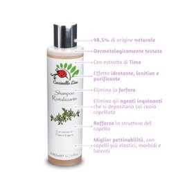 Coccinella Line - Vitalisierendes Shampoo mit Thymian, verleiht dem Haar Vitalität, Glanz und Elastizität, Format 200 ml