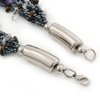 Avalaya Multistrand, Layered Hematite Glass Bead, Shell Nugget Bead Necklace