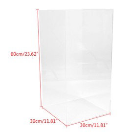 Acrylic Case Display Case Transparent Dolls Box Dustproof Gift Boxes 30*30*60cm/11.81*11.81*23.62in Plush Dolls Protective Box Container Figures Toys Collectibles