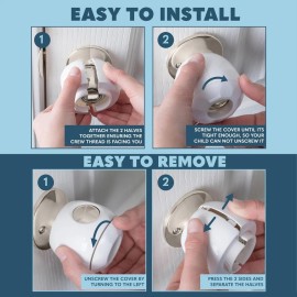 Todays Kids Baby Proofing Door Knob Covers 4 Pack - Easy to Install Child
