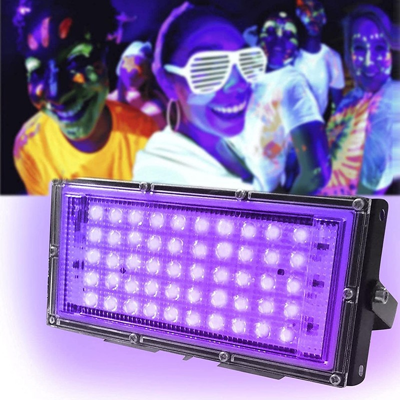 UV Black Light 50W LED Flood Light Waterproof Glowing in