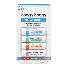Boom Boom GENUINE BoomBoom Nasal Stick Assorted (4 Pack) Boosts Focus Enhances Breathing