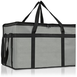 PEASUG Insulated Bags for Food Delivery, XXXL Pizza Delivery Bags, Large Capacity Cooler Bag Keep Food Warm for Grocery Shopping and Catering, Foldable, Heavy-Duty (Black)