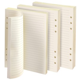 PLATEYTR 135 Sheets A5 Lined Paper, 6 Holes A5 Refill Paper, Refillable Refill Paper Refill Inserts for A5 Notebook, Diary, Sketch, Painting (3 Packs)