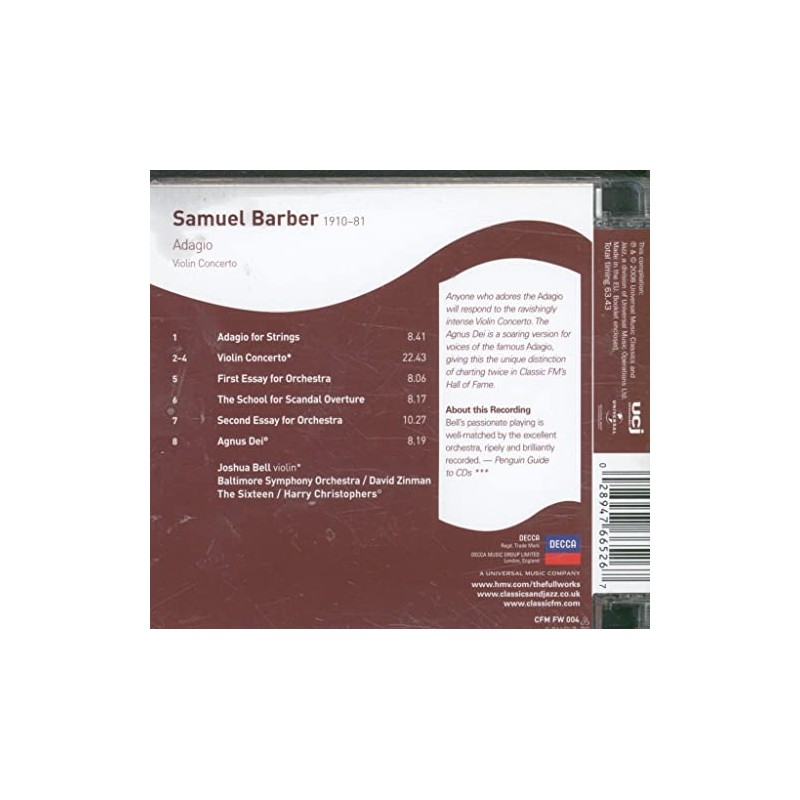 Barber: Adagio, Violin Concerto