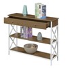 Convenience Concepts Tucson 1-Drawer Console Table with Shelves, Driftwood/White
