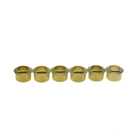 Dopro Solid Brass 10.2mm Round Vintage Guitar Tuner Conversion Bushings 3/8" Tuning Machine Conversion Adapter Ferrules Upgraded Version Brass 6.5mm I.D. Original Brass