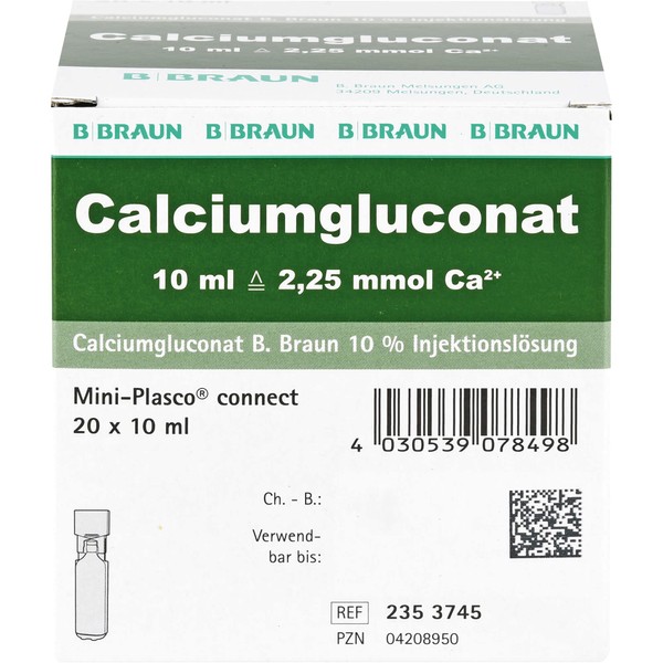 Calcium Gluconate 10% Mpc Injection Solution, 20 x 10 ml