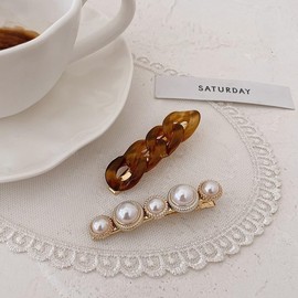 YNOBUN, Retro Pearl Hair Pin, Hair Clip, Bangs, Side Clip, Hair Clip, Glitter Pin, Hair Accessory, Hair Clip, Hair Ornament, Cute, Stylish, Casual, Everyday Use, Wedding, Graduation, School Entrance