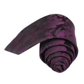 Men's Big Boys Silk Ties Skinny Dark Purple Formal Business Necktie Collections
