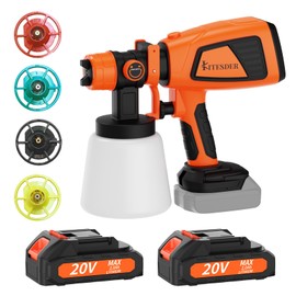 KITESDER Cordless Paint Sprayer for 20V Battery, Included 2 Batteries, Battery Powered Sprayer, Adjustable Flow Control, Easy to Clean, for Furniture, House, Fence, Walls, Garden, Etc