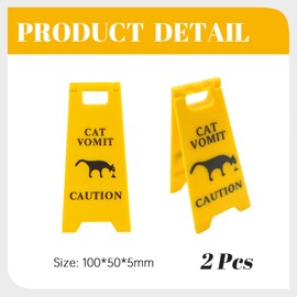 Double-Sided Cat Vomit Sign Set - Whimsical Desk Decor & Pranks for Pet Owners | Non-Slip Silly Home/Office Decoration | Unique Gag Gifts for Kitty Enthusiasts