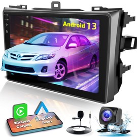 Android 13 Car Stereo for Toyota Corolla 2009-2013 with Wireless Carplay& Android Auto, 9 Inch Corolla Car Radio Support Buetooth5.2/Voice Control/5G WiFi/GPS/Backup Camera/SWC/FM IPS Screen,4+64GB
