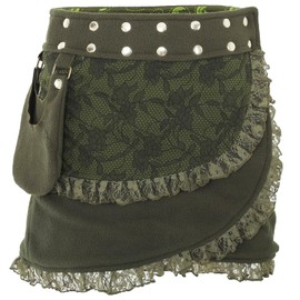 PUREWONDER SK240 Women's Fleece Winter Wrap Skirt, Green