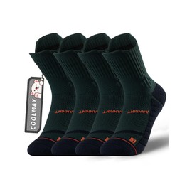 Rahhint Coolmax Compression Kids Boys Girls Athletic Socks 4 Pairs Cushion Crew Socks Anti-Blister Breathable Running Socks