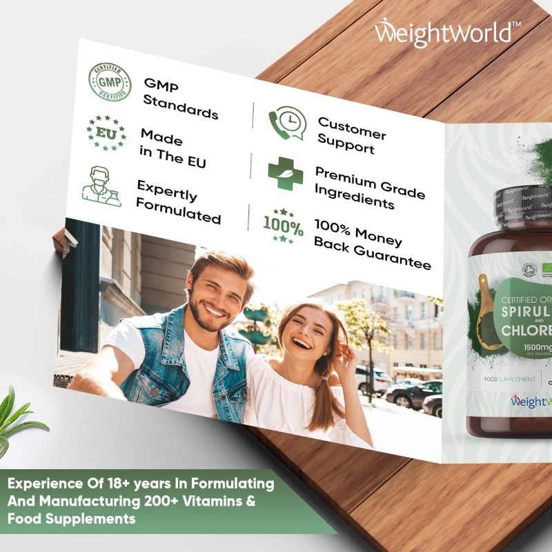 Spirulina Chlorella - 180 organic capsules - Immune & Digestive