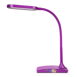 TW Lighting IVY-40BK The IVY LED Desk Lamp with USB Port, 3-Way Touch Switch (Purple)