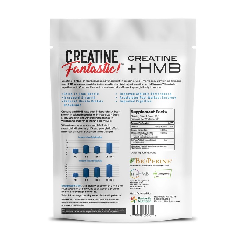 Fantastic Nutrition German Creatine + HMB Powder – 5g Creapure