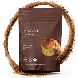 MUDWTR Hot Cacao Mix | Adaptogenic Mushroom Chocolate Powder with Ashwagandha | Organic Cacao Drink Mix | Instant Superfood Hot Drink Blend for Focus & Relaxation | Functional Natural | 12 Servings