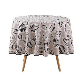Douceur d'Intérieur, Round Tablecloth (Diameter 180 cm) Alma Black Printed Polyester