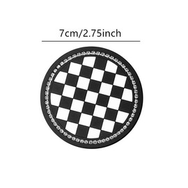 Creative Checkerboard Pattern Car Coaster, Anti-slip Car Cup Holder Coaster, Universal PVC Anti-slip Pad, Auto Interior Accessories Decorations