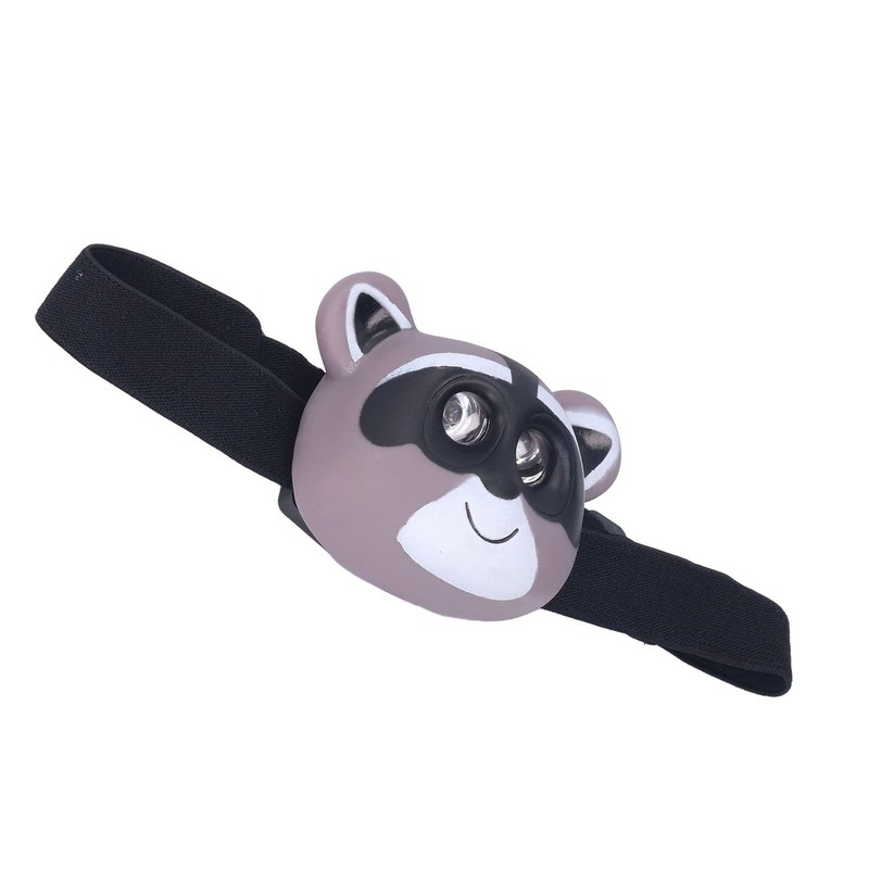 FTVOGUE LED Headlamp Kids Animal Headlight Raccoon Appearance Battery Powered