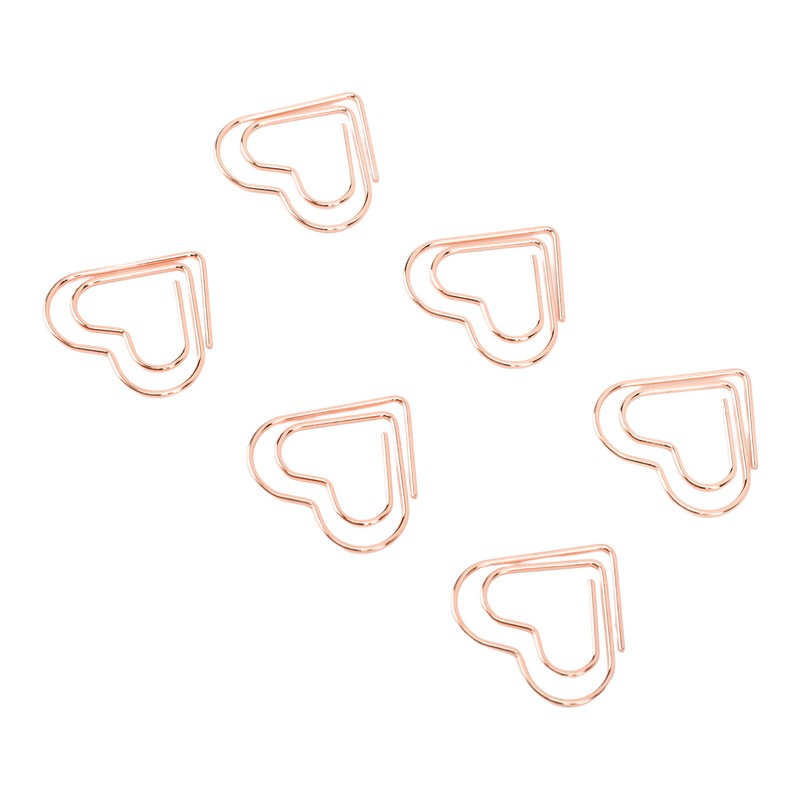 100pcs Heart Shape Paper Clips Cute Metal Paper Clips Portable