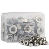 INCONTESTA 50 Pack 3/8-16 Serrated Flange Hex Lock Nuts, 304