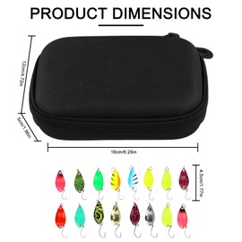 Trout Spoon Set 16 Pieces - Artificial Bait Spinner Blinker Set with Storage Box & Hook Sharpener - Fishing Lure for Trout, Zander, Pike, Perch - Fishing Accessories Tool