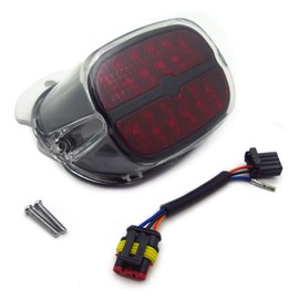 SMT-RED Tail Brake Lights Compatible With Harley Dyna Sportster XL1200 XL883 Clear Lens [B075VMRJ67]