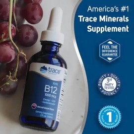 Suplemento Trace Minerals Vitamina B12 Líquido para el Metabolismo y Sistema Nervioso, 59 mL                                                          